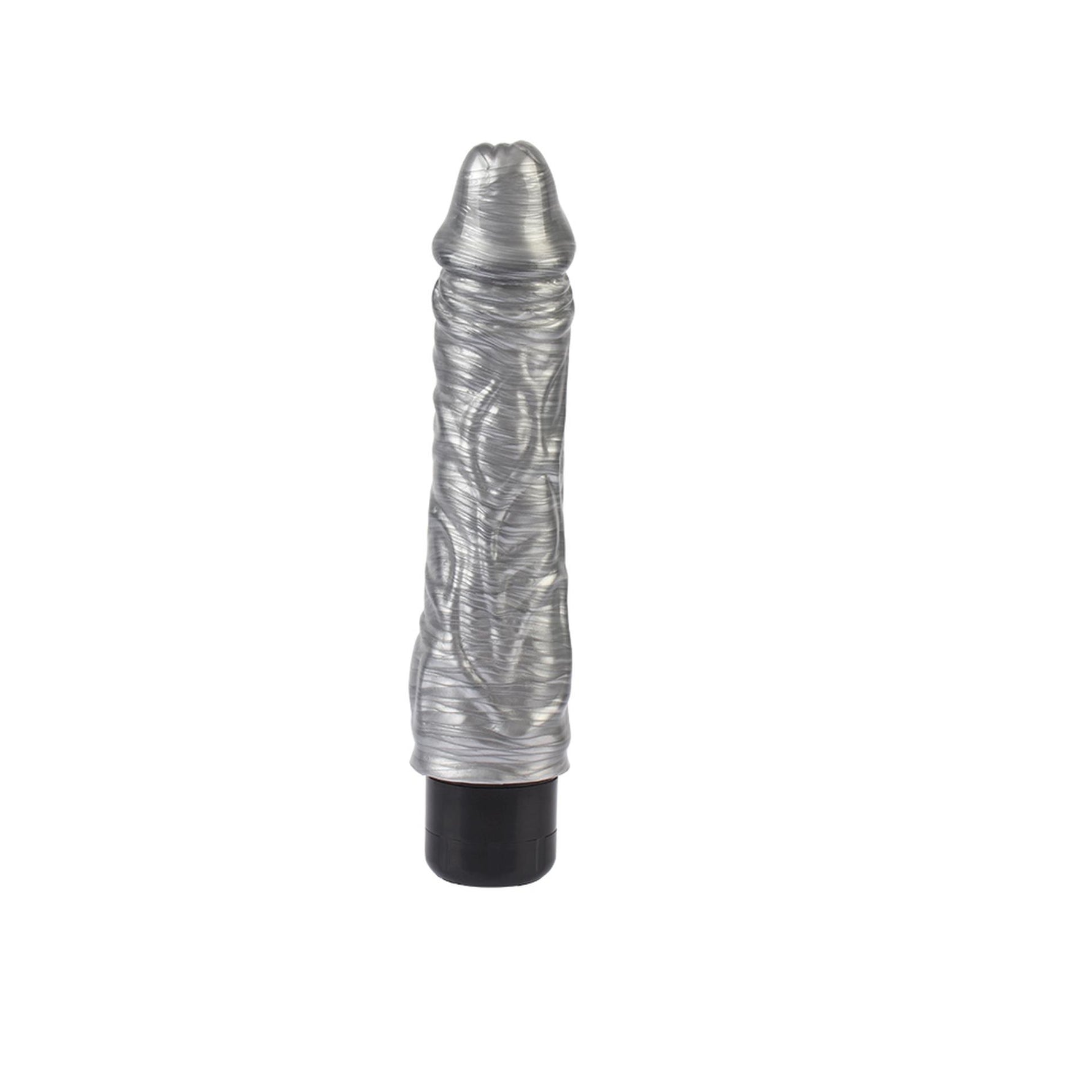 Vibrator realist Chubby Beau Silver, argintiu, 22 cm, DarkMuscle
