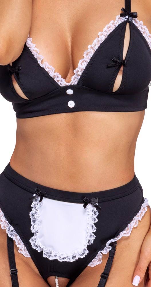 Set de servitoare fără bretele Cottelli Negru XL