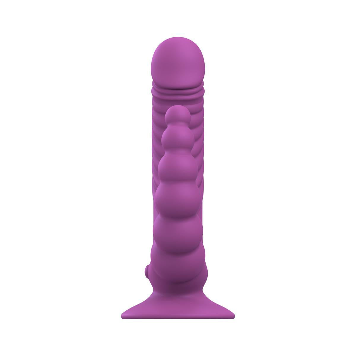 Vibrator dublu Teazers cu ventuză și telecomandă, violet