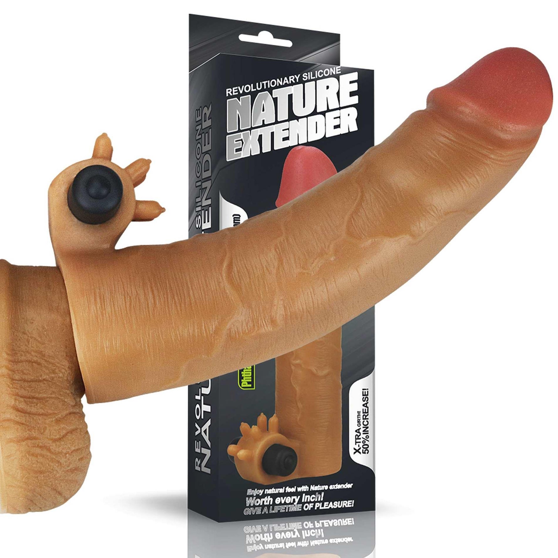 Extensie vibrantă din silicon Lovetoy, mărire 5 cm