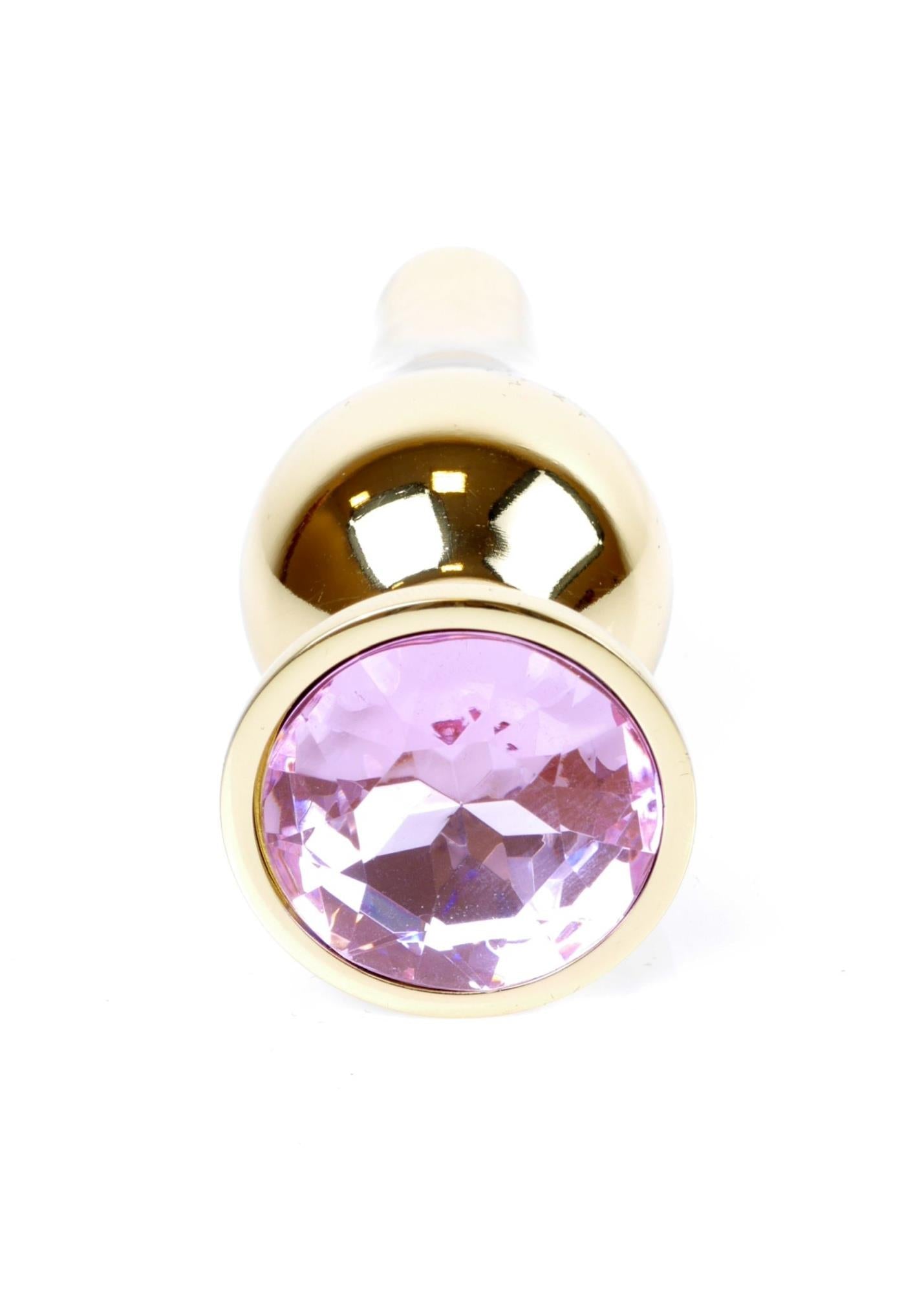 Plug anal cu diamant din aur roz MyLove Toys, 9,5 cm