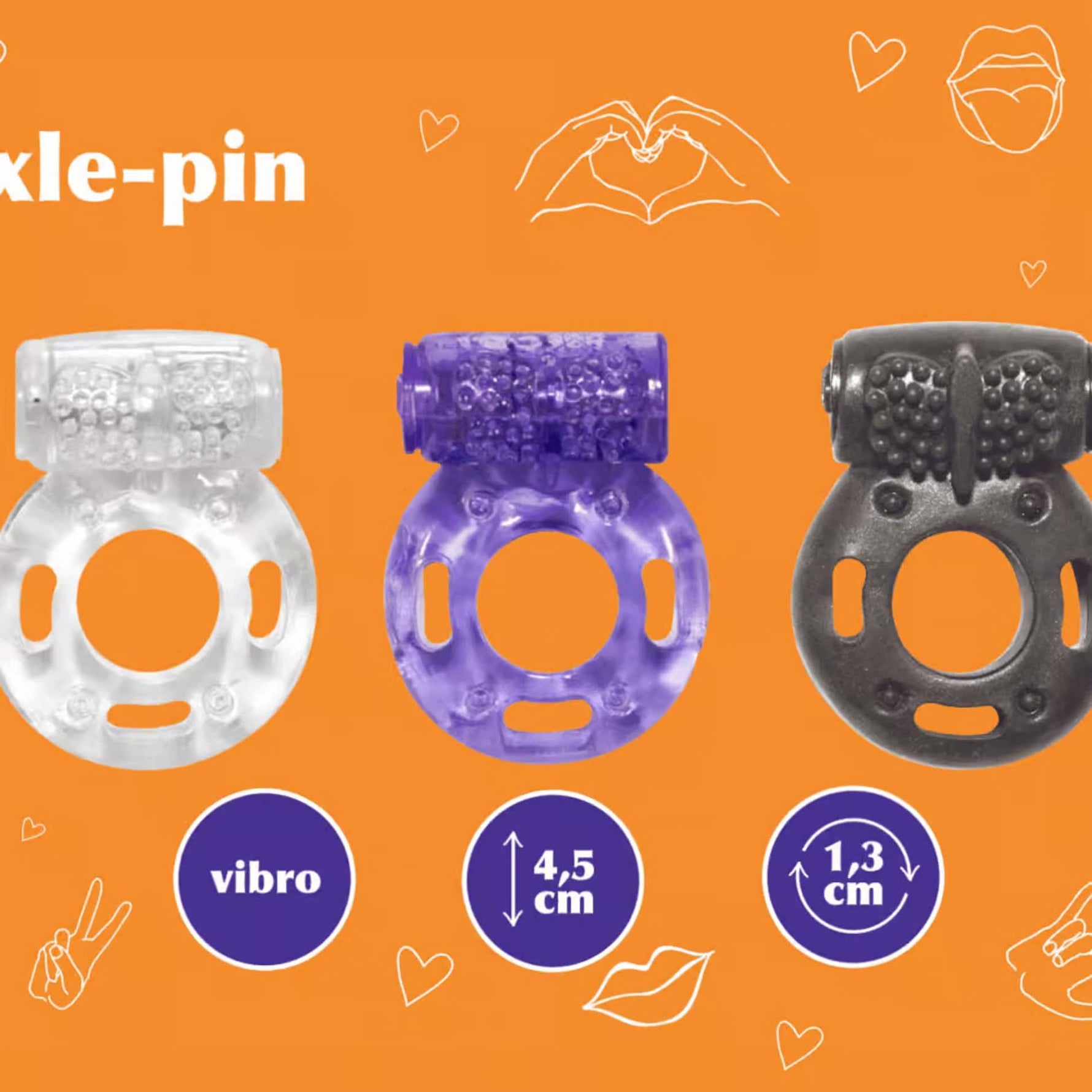 Lola Games Axle pin Showbox, pachet de 12 inele vibratoare pentru penis