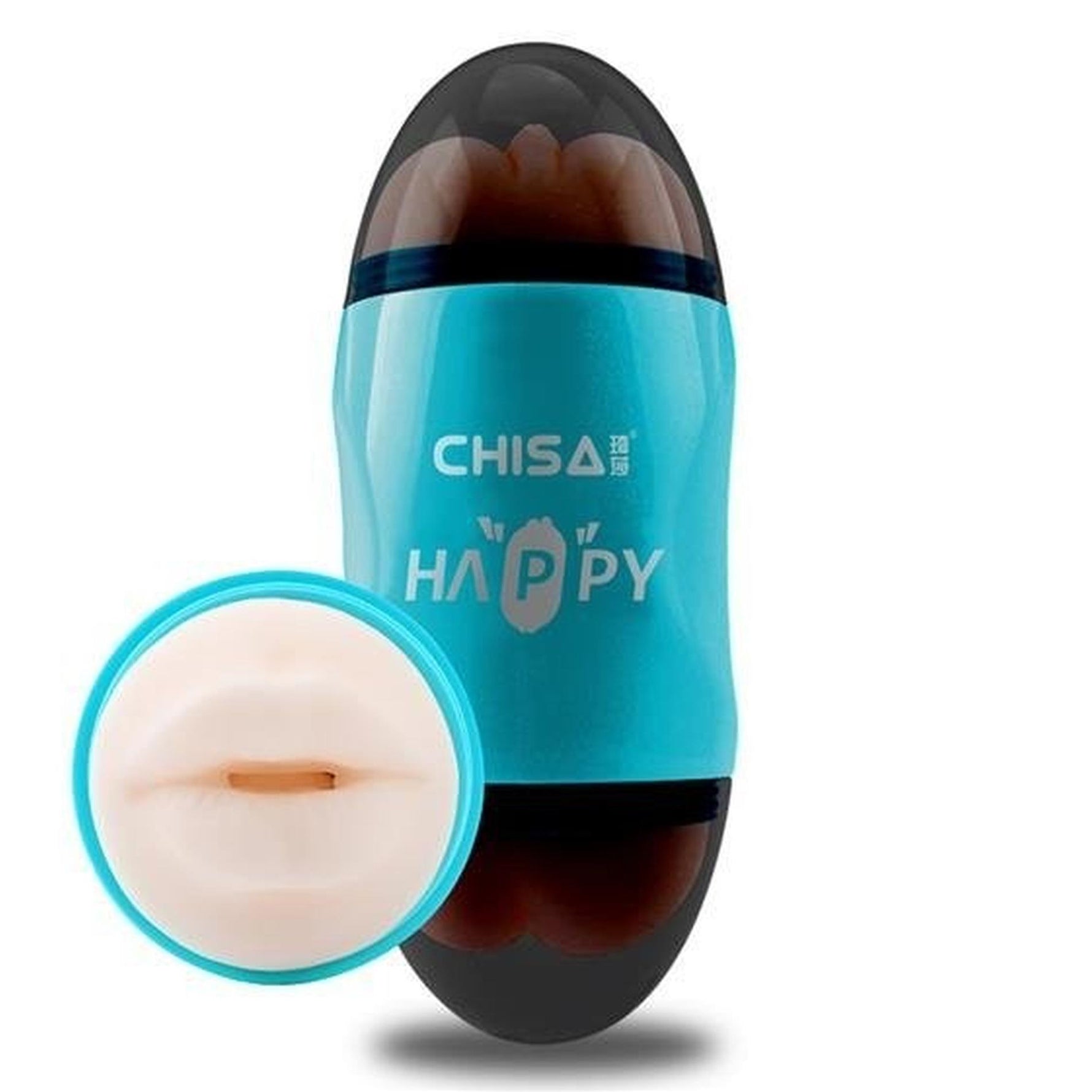 Masturbator realist pentru gură și fund cu vibrații Happy Cup MX