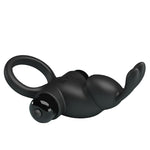 Inel vibrant din silicon Pretty Love, 10 funcții, negru