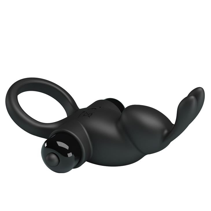 Inel vibrant din silicon Pretty Love, 10 funcții, negru