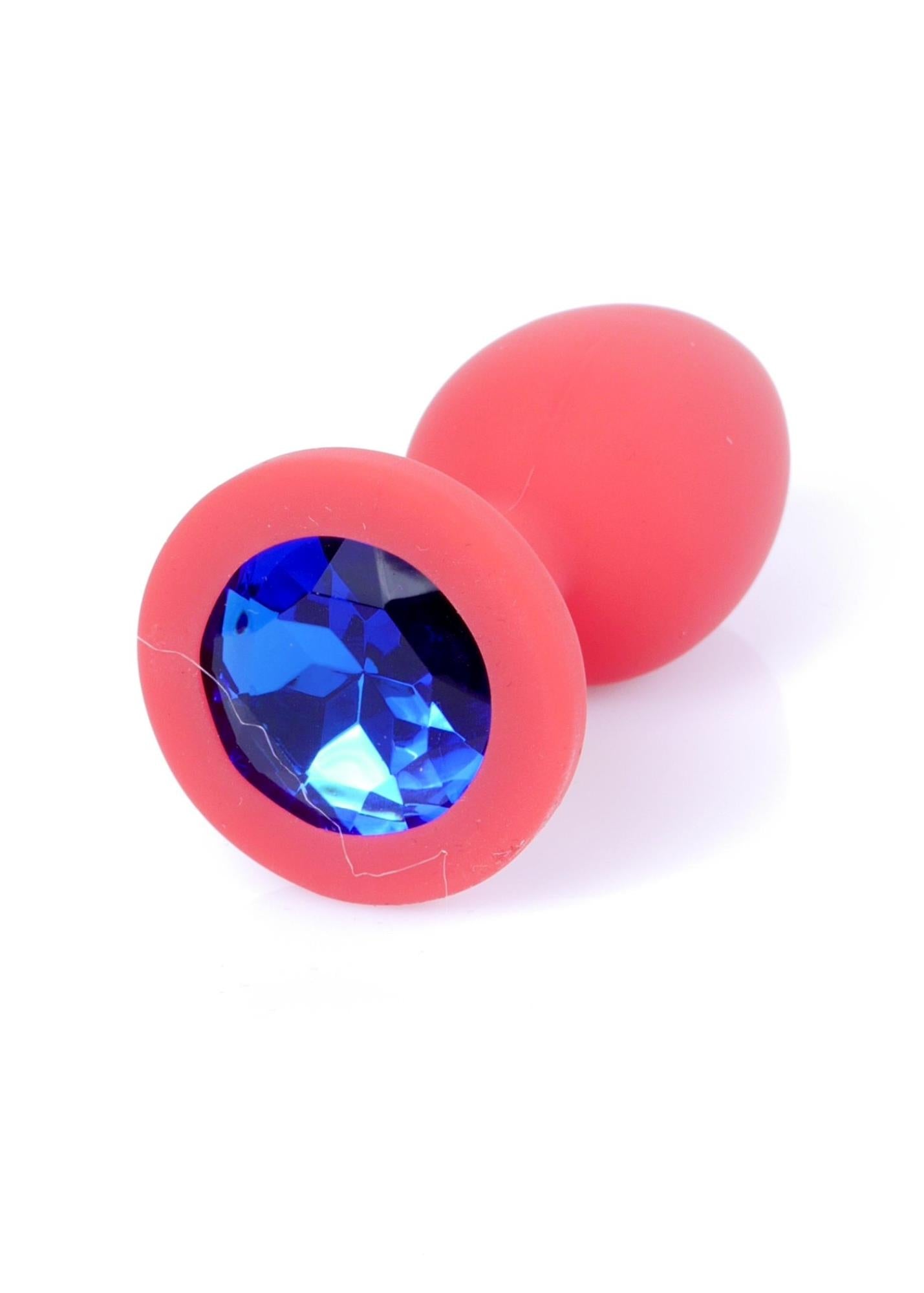 Dop anal din silicon cu diamant MyLove Toys roșu 7 cm