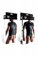 Tricou Regnes Fetish Planet pentru bărbați, aspect umed, negru, mărimea S