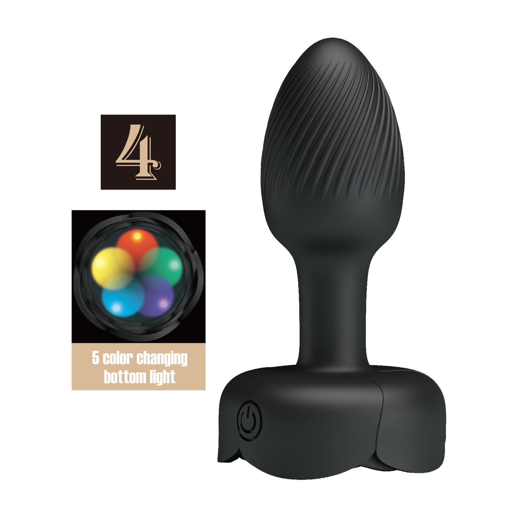 Plug anal vibrant cu LED din silicon Pretty Love Olman, 10 vibrații