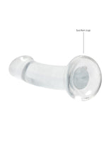Dildo RealRock transparent, nerealist, cu ventuză, 17 cm