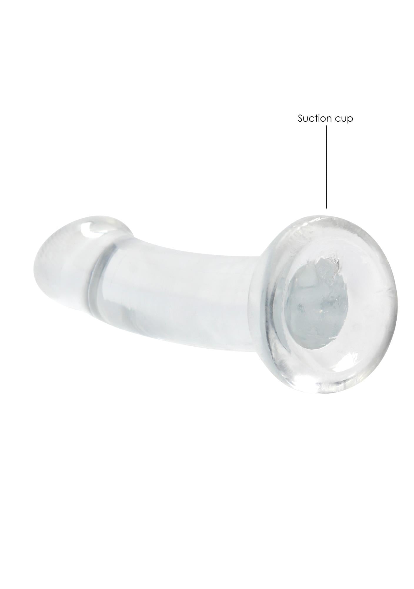 Dildo RealRock transparent, nerealist, cu ventuză, 17 cm
