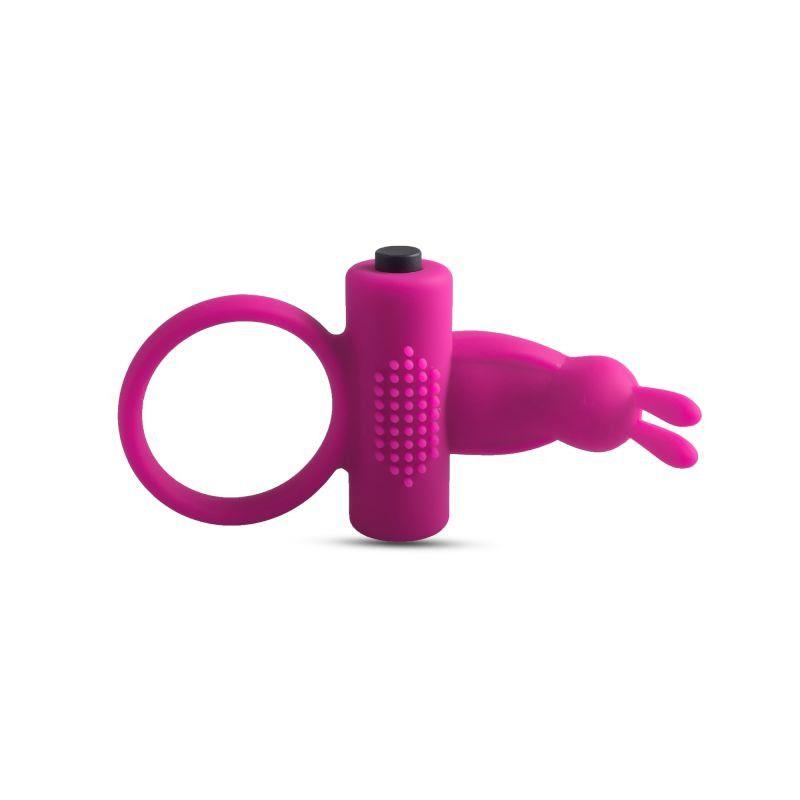 Inel vibrant Toyz4lovers cu iepuraș, roz, 10 cm