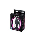 Plug anal din silicon cu inimă Fantasy Large negru cu cristal 9 cm