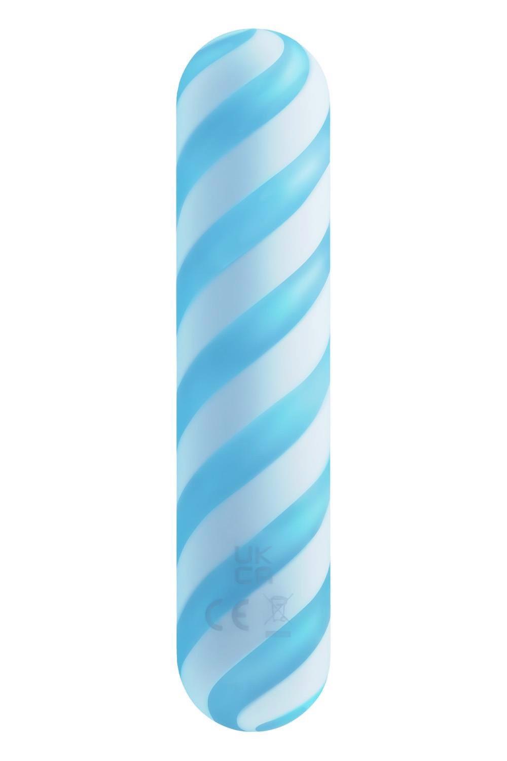 Vibrator Glitz Blue For You Dreamtoys cu bile, albastru, USB, 10,9 cm