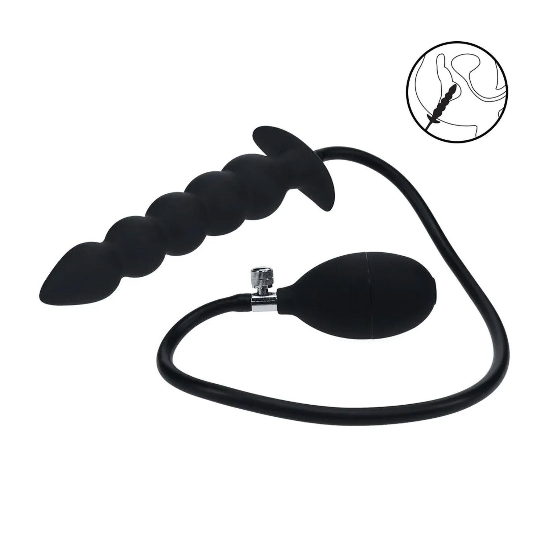 Dop anal gonflabil cu minge Levelz by Shots, silicon, negru