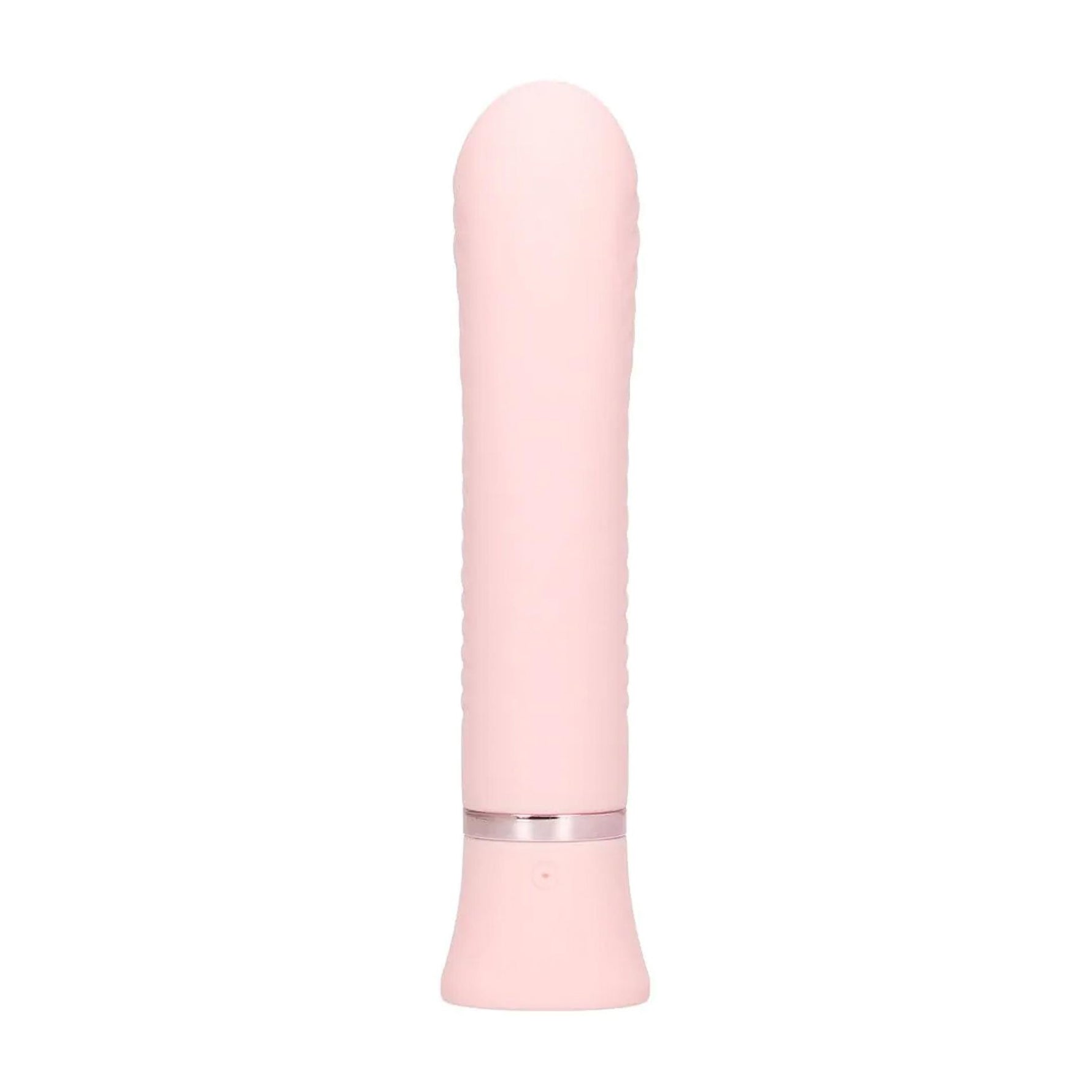 Vibrator Loveline Divine din silicon cu nervuri pentru punctul G, roz, 16 cm