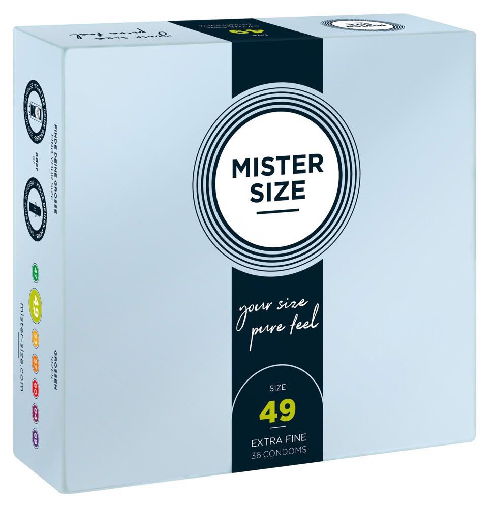 Prezervative vegane din latex Mister Size 49mm, 36 buc.