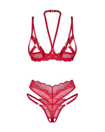 Set deschis de două piese Cupide Desir Obsessive roșu L/XL