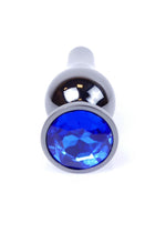 Bijuterii anale din oțel MyLove Toys cu diamant, albastru închis, 9,5 cm