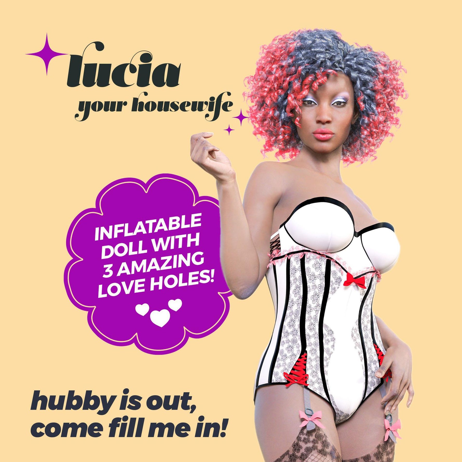 Păpușă sexuală gonflabilă Crushious Lucia neagră 155 cm