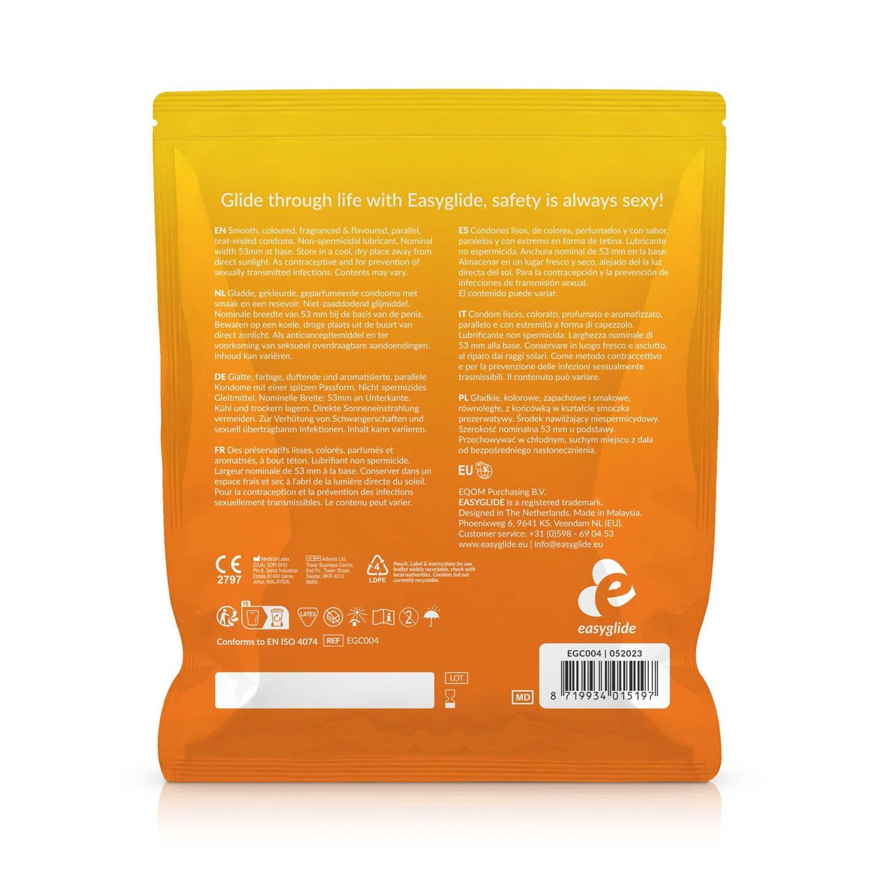 Prezervative EasyGlide cu aromă de fructe, 40 bucăți