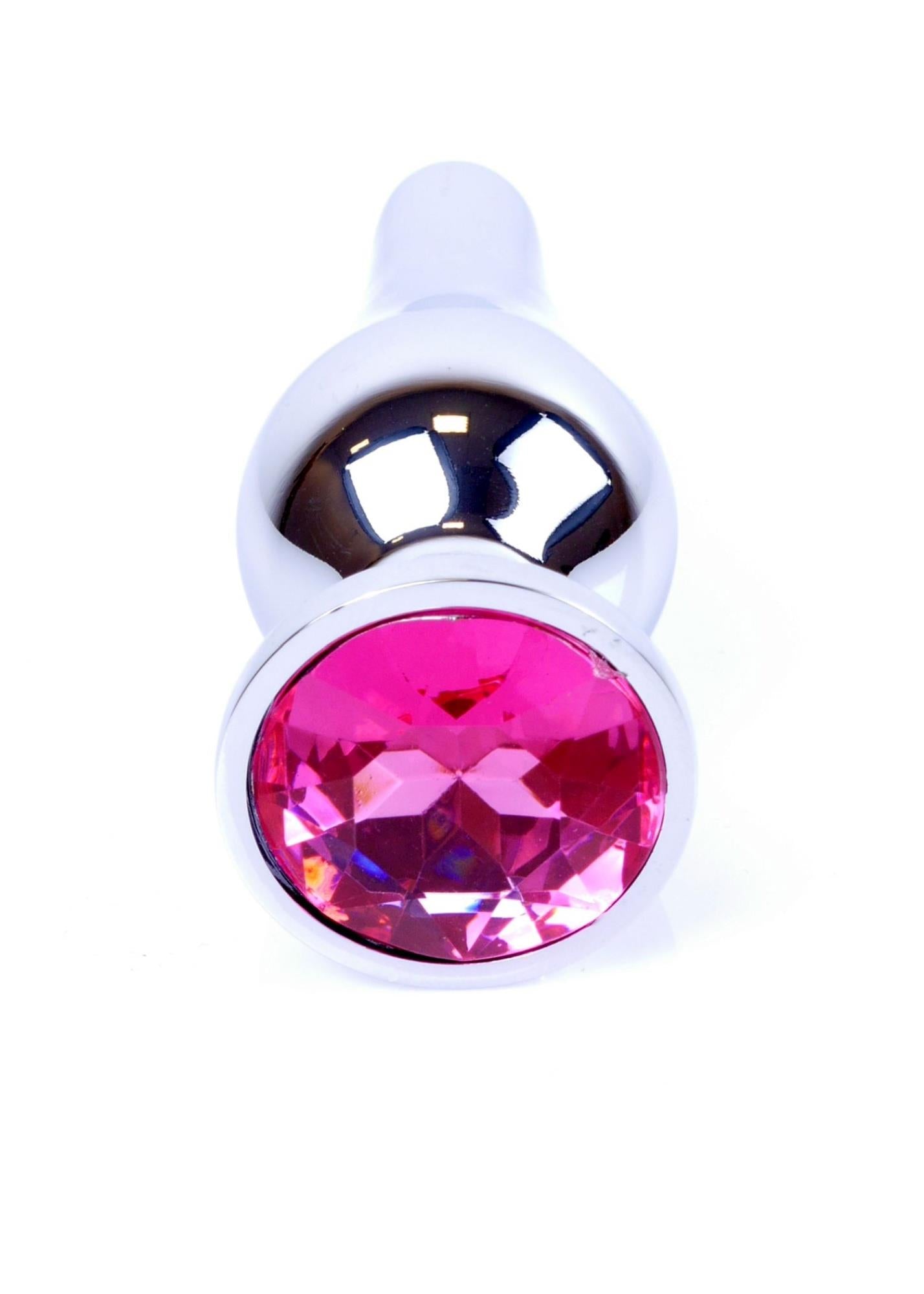 Bijuterii anale din argint MyLove Toys cu diamant roz 9,5 cm