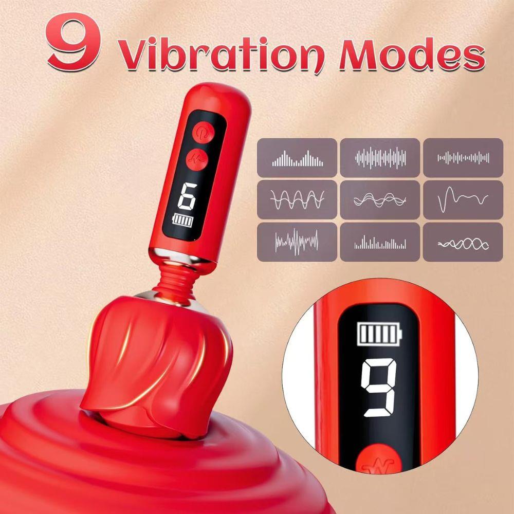 Vibrator Rose Magic din silicon, impermeabil, USB, 12,5 cm