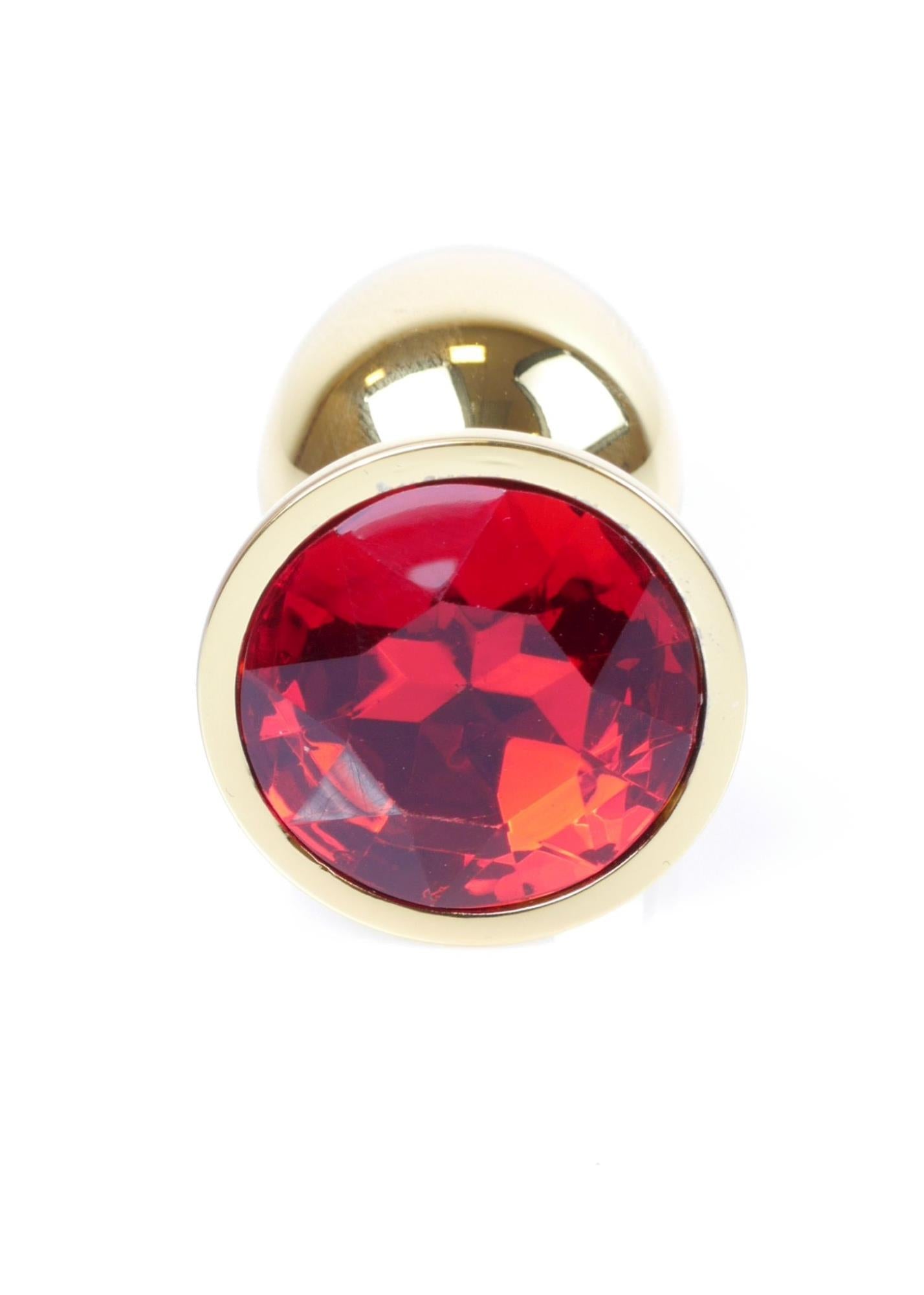 Bijuterii anale din oțel MyLove Toys cu diamant roșu 7 cm
