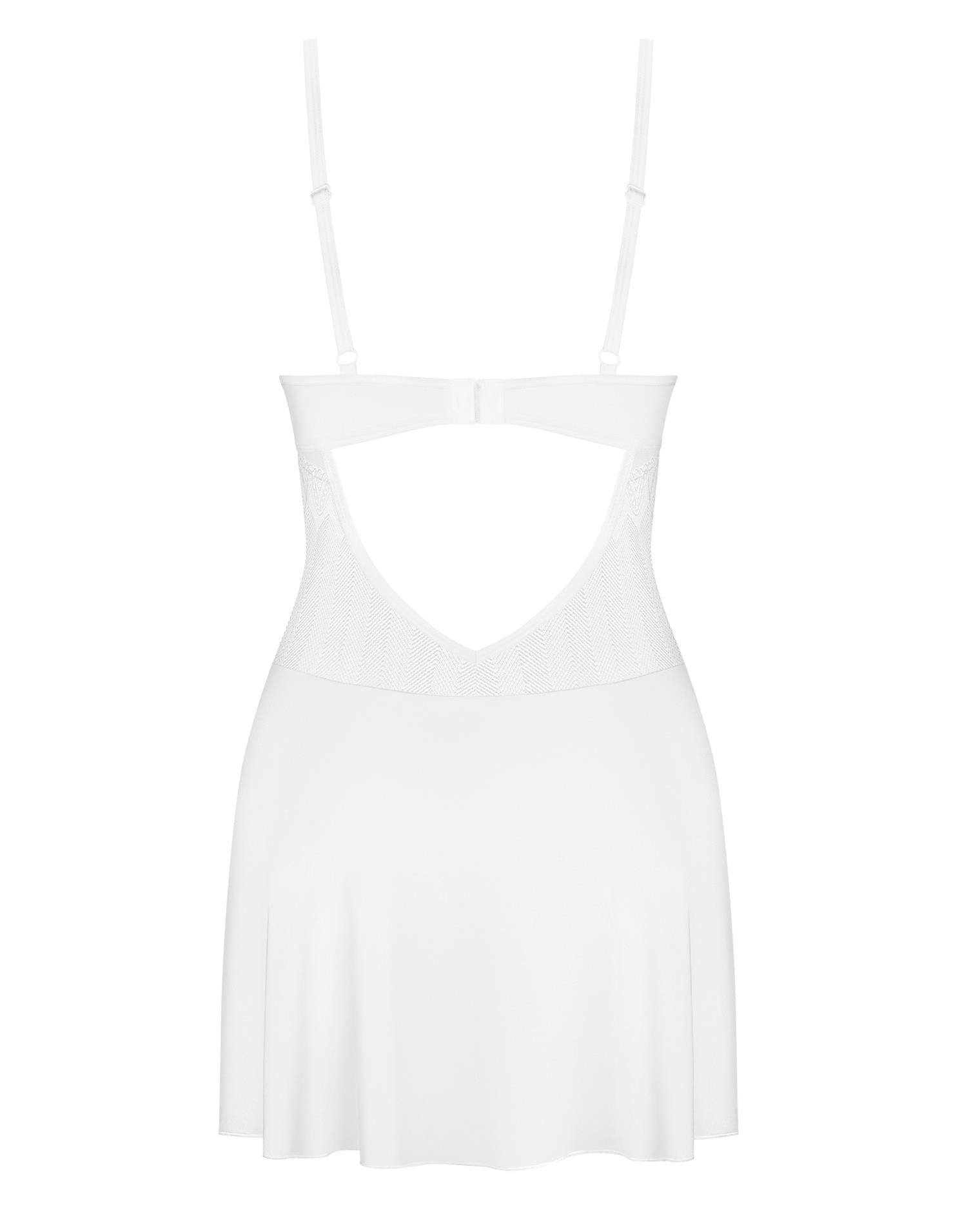 Alissium Obsessive Chemise și Thong din Lace Alb XS/S