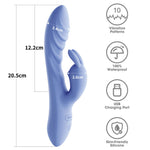Vibrator USB Lovetoy Swirl din silicon, formă de iepuraș, 20,5 cm