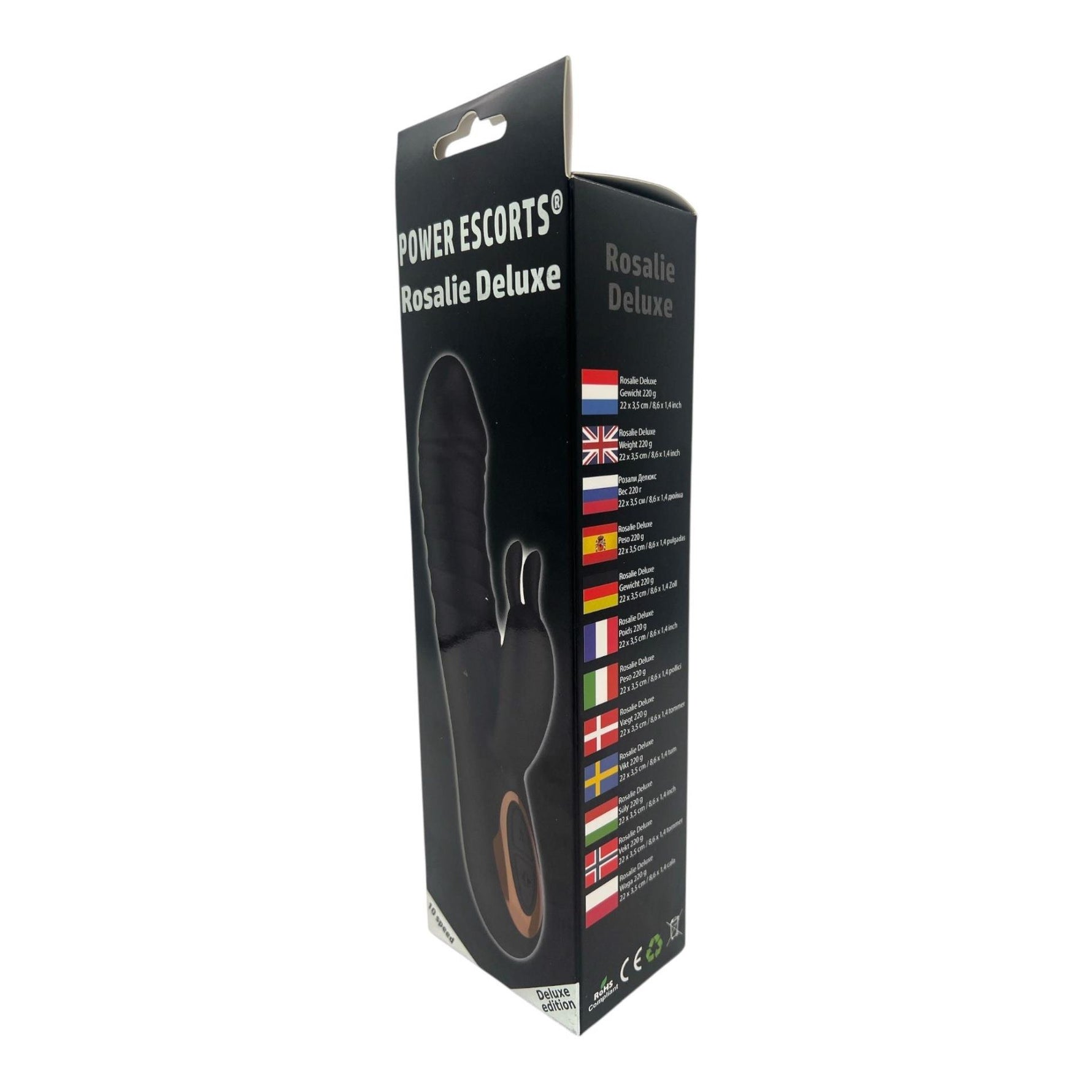 Vibrator USB Rosalie Deluxe din silicon, în formă de iepuraș, 22 cm