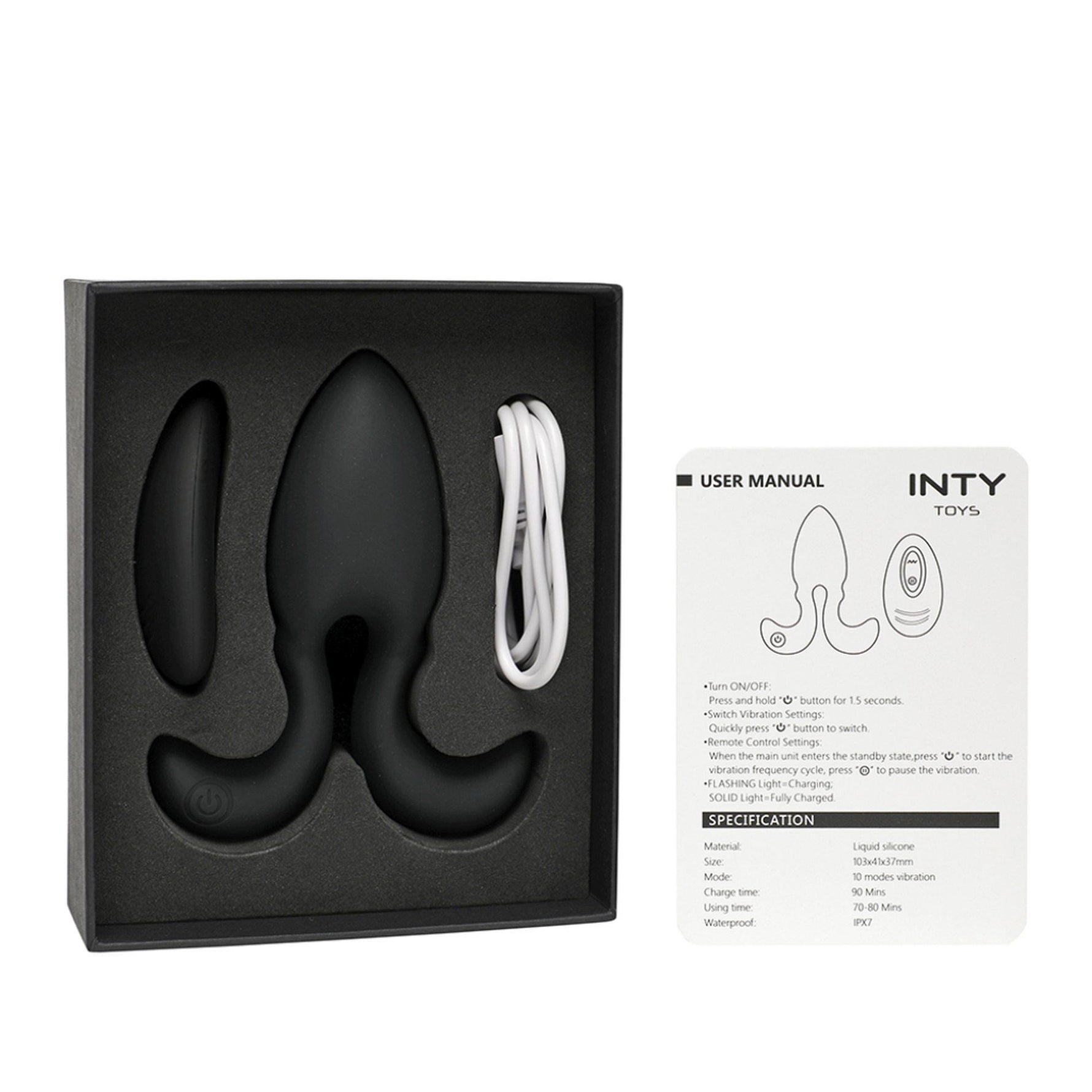 Vibrator anal USB din silicon INTY Toys Blade cu telecomandă