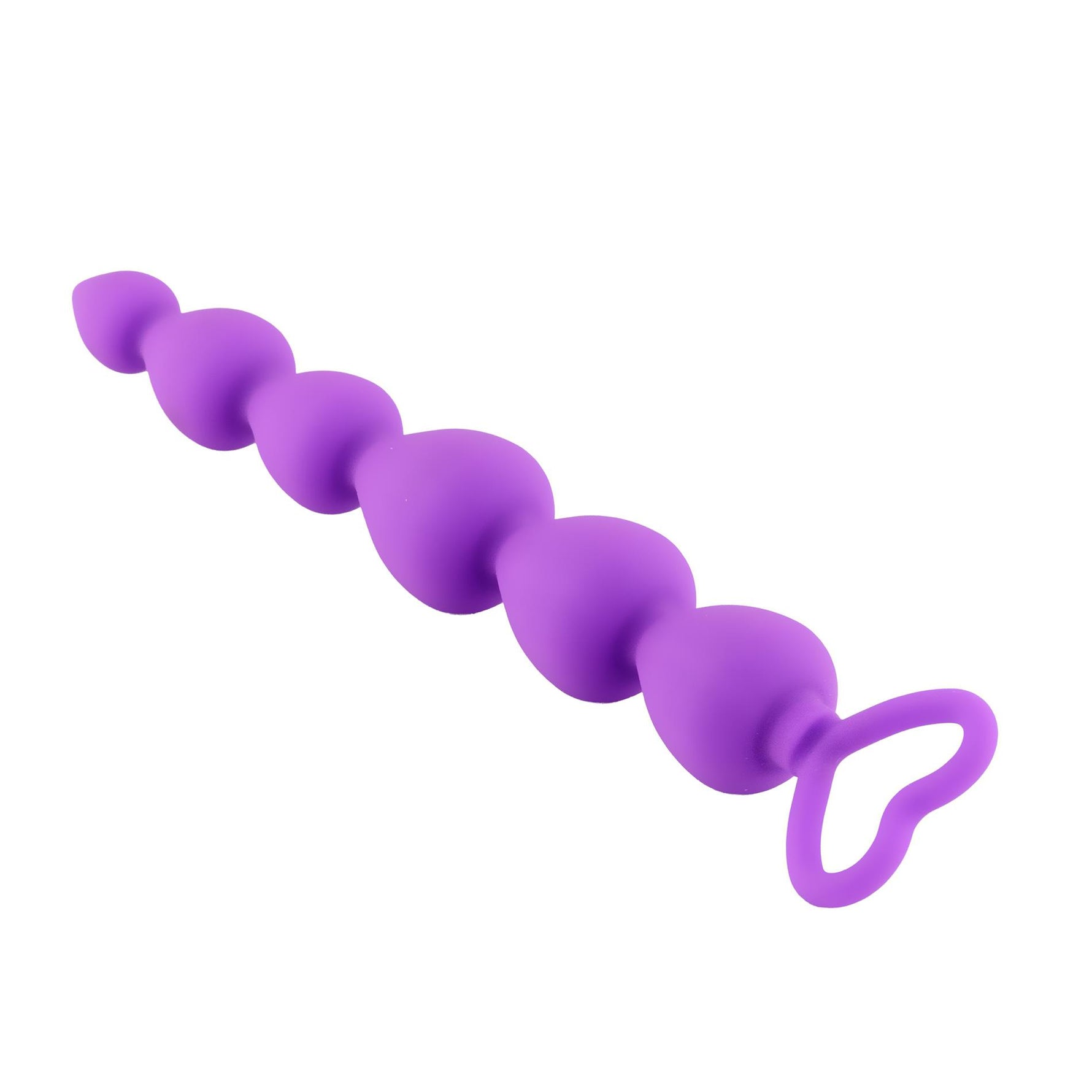 Mărgele anale HeavyFun din silicon violet cu inimă 17 cm
