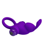 Inel vibrant Pretty Love, silicon, violet, 10 funcții