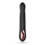 Vibrator Crushious Lapin din silicon, model iepuraș, negru, USB, 21,5 cm