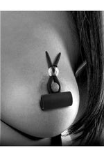 Lasso pentru mameloane vibrante din silicon Fetish Fantasy Series, negru