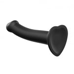 Dildo flexibil din silicon, curea de prindere, negru, M
