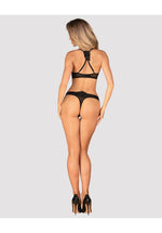 Set lenjerie intimă neagră transparentă Latinesa Obsessive XS/S