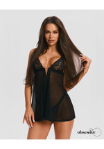 Babydoll Elianes Obsessive negru cu inimă M/L