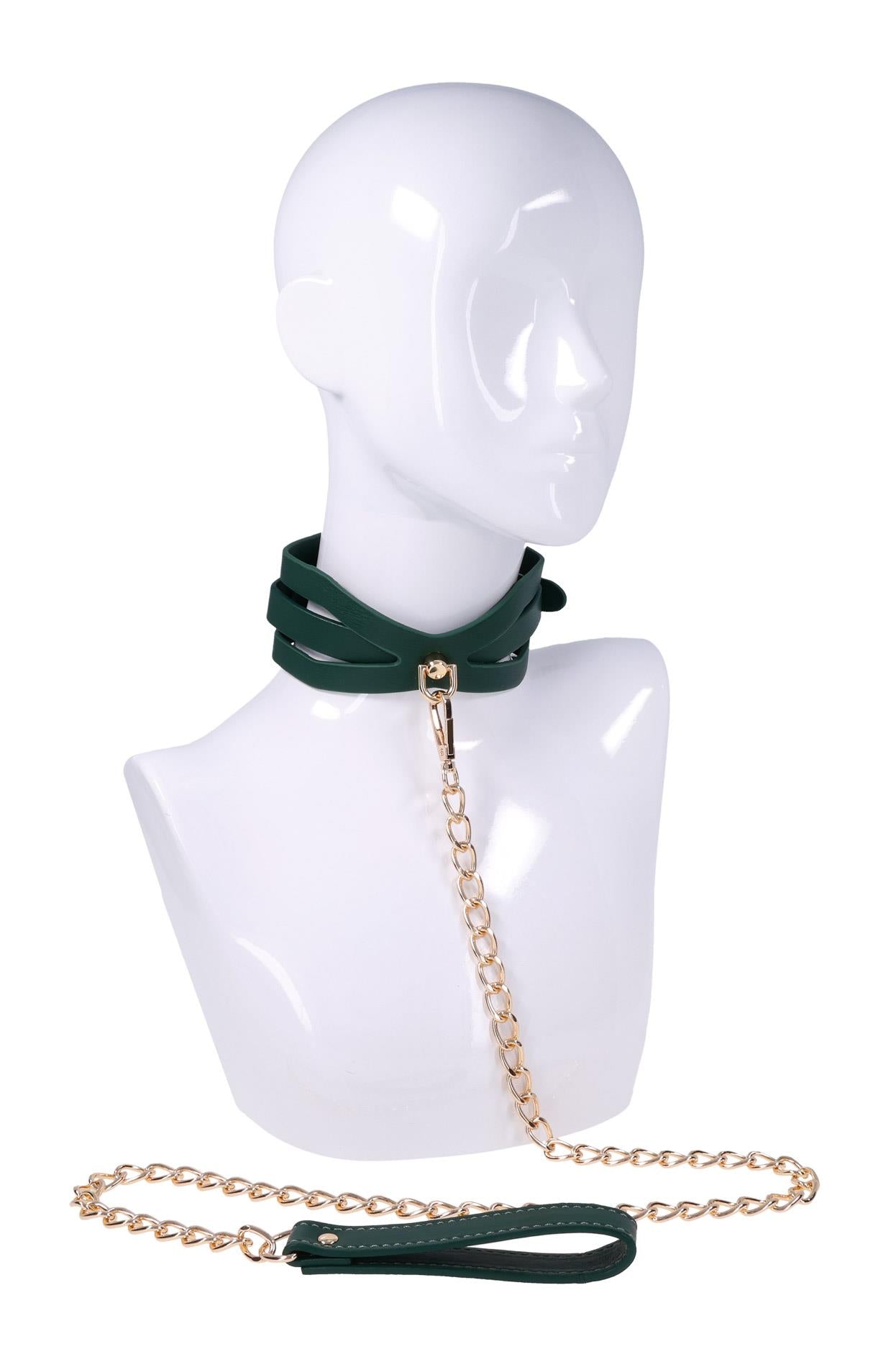 Zgarda Indica Emerald Cutout cu lesă Sportsheets