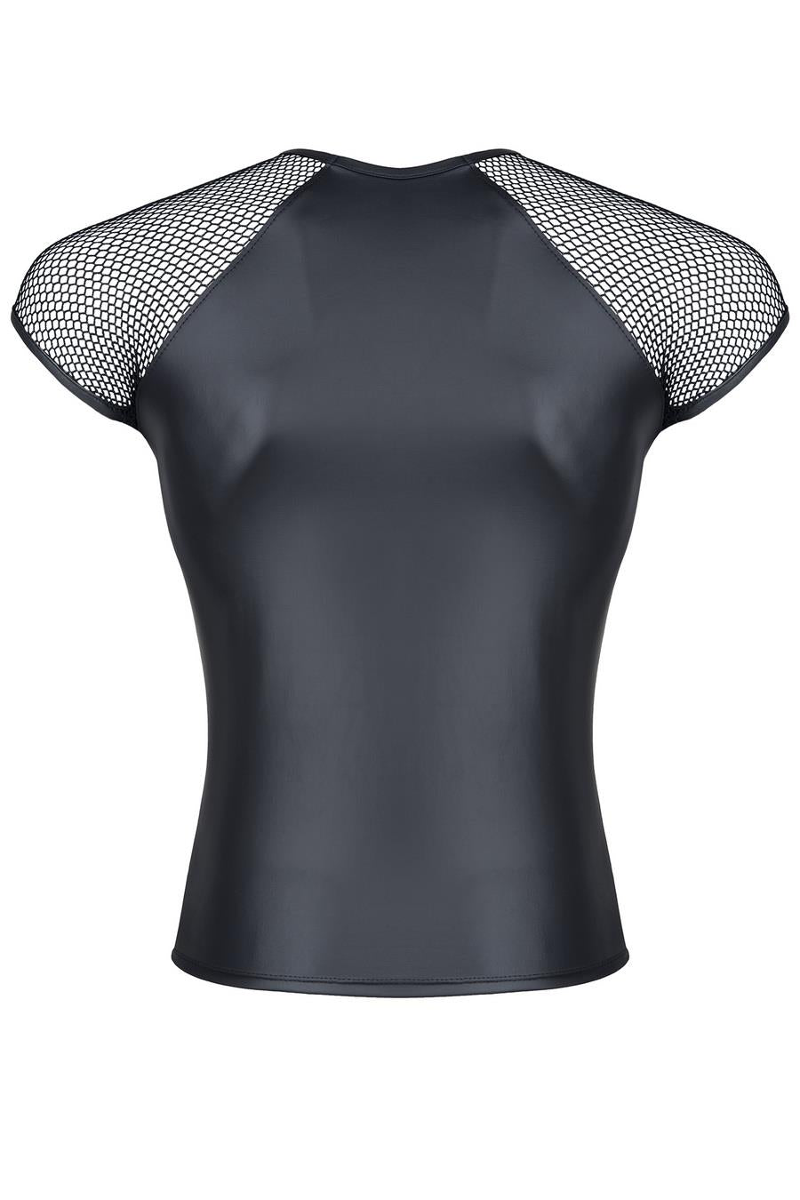 Tricou Regnes Fetish Planet pentru bărbați, aspect umed, plasă, negru, mărimea S