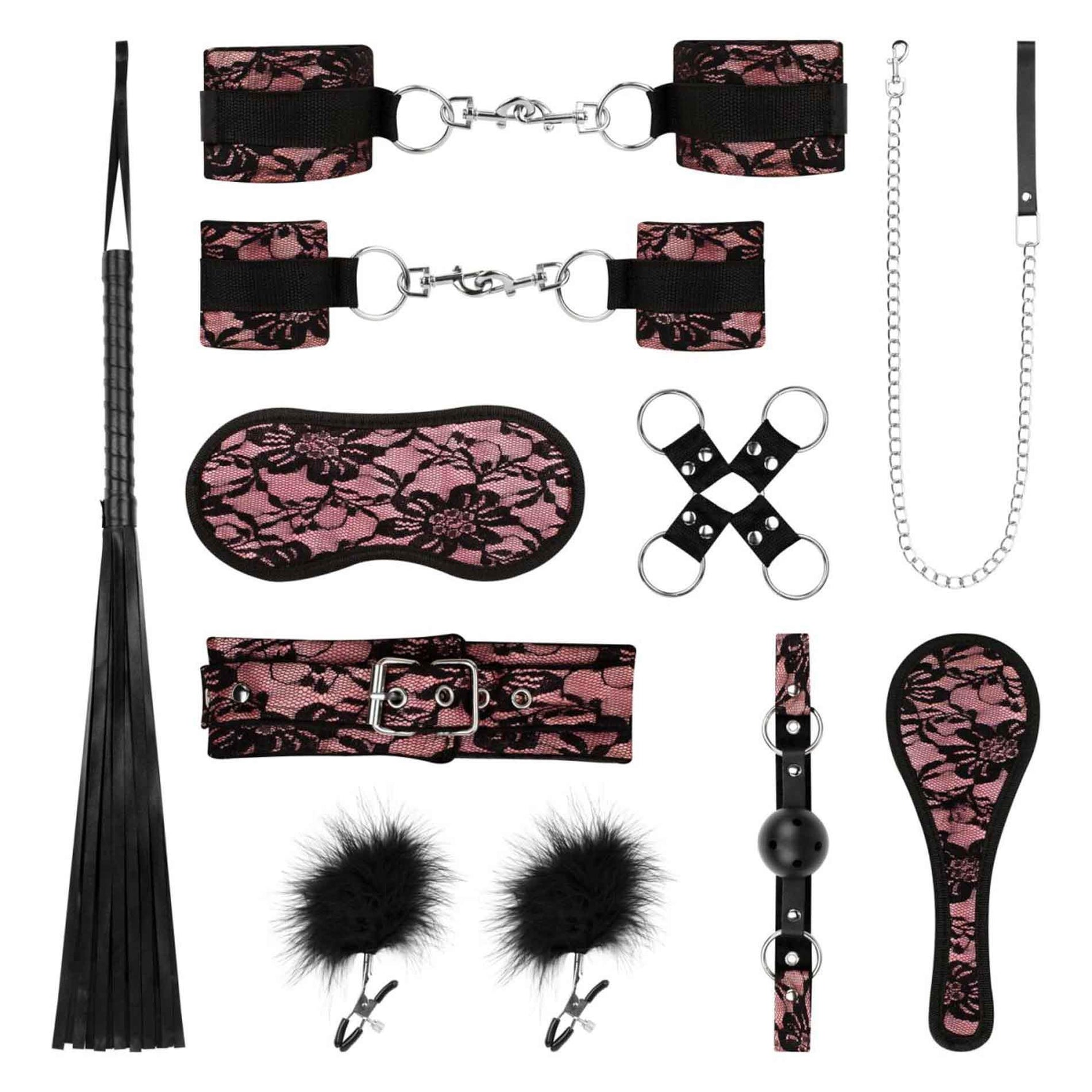 Set de bondage Bound by Lace, dantelă neagră