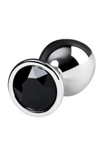 Plug anal metalic TOYFA argintiu cu cristal negru