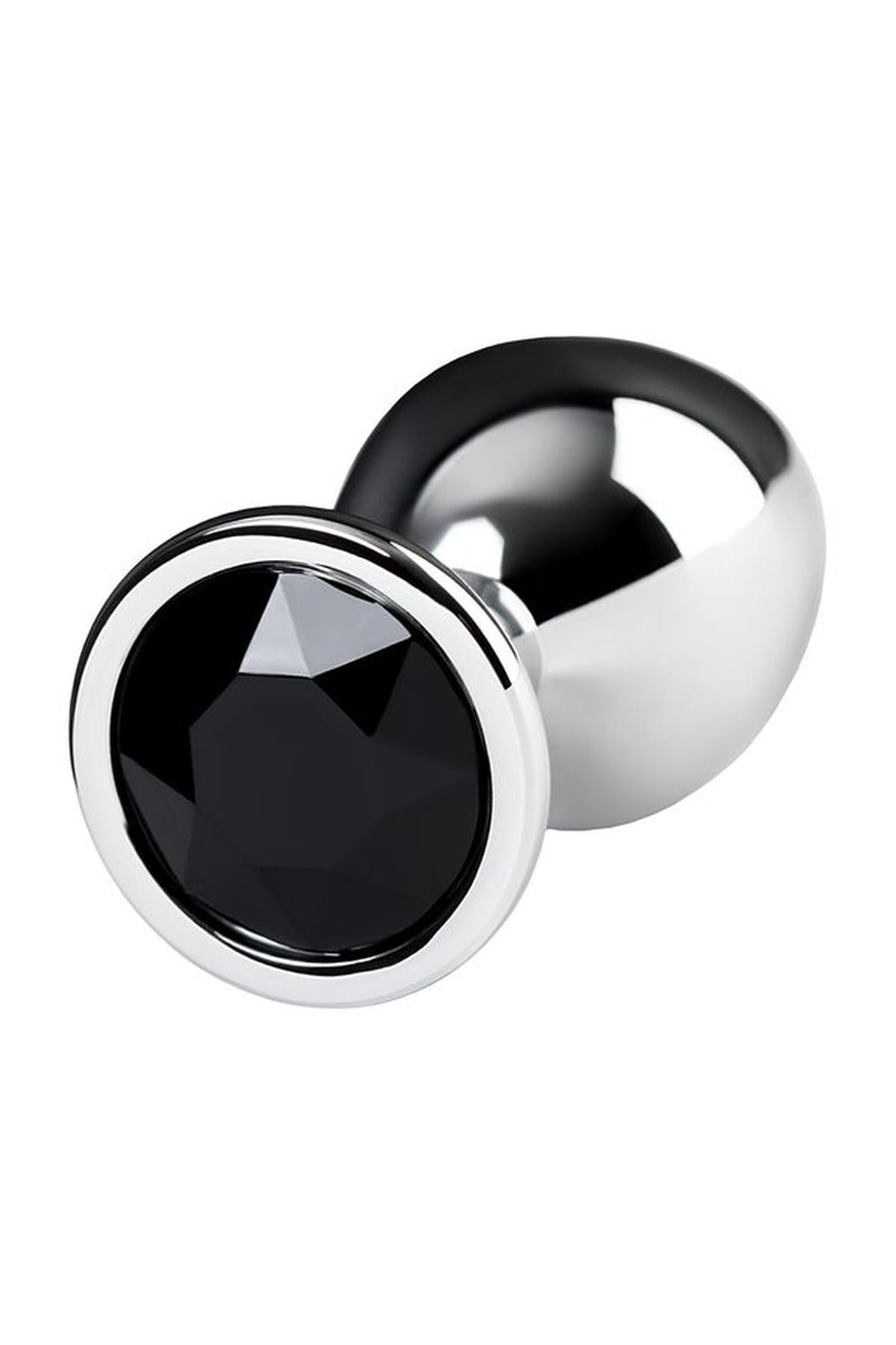 Plug anal metalic TOYFA argintiu cu cristal negru