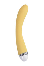 Vibrator Flovetta Calla pentru punctul G, silicon, galben, USB, 22 cm