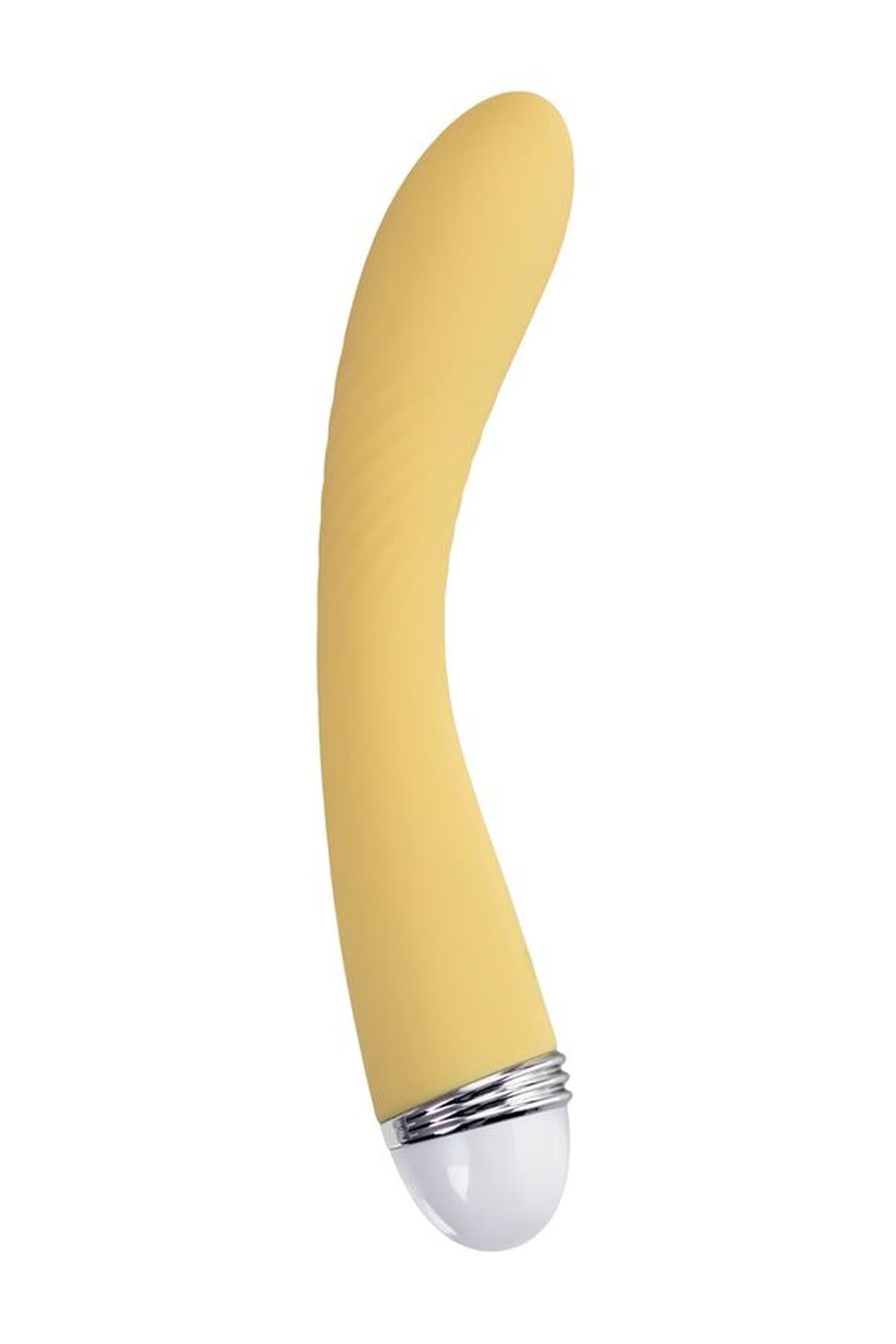 Vibrator Flovetta Calla pentru punctul G, silicon, galben, USB, 22 cm
