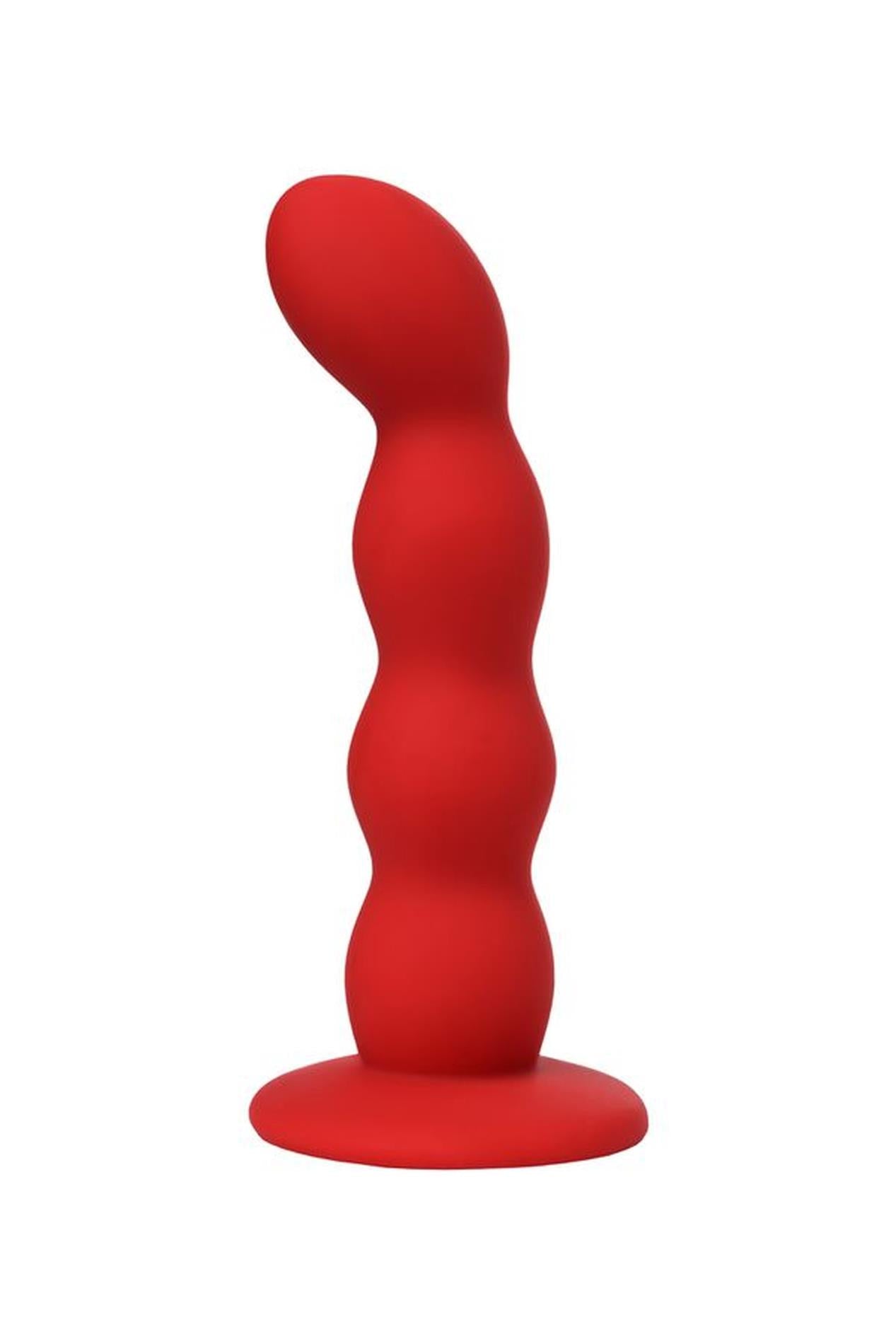 Dildo anal mic, ondulat, roșu, cu ventuză, Favorite ToDo