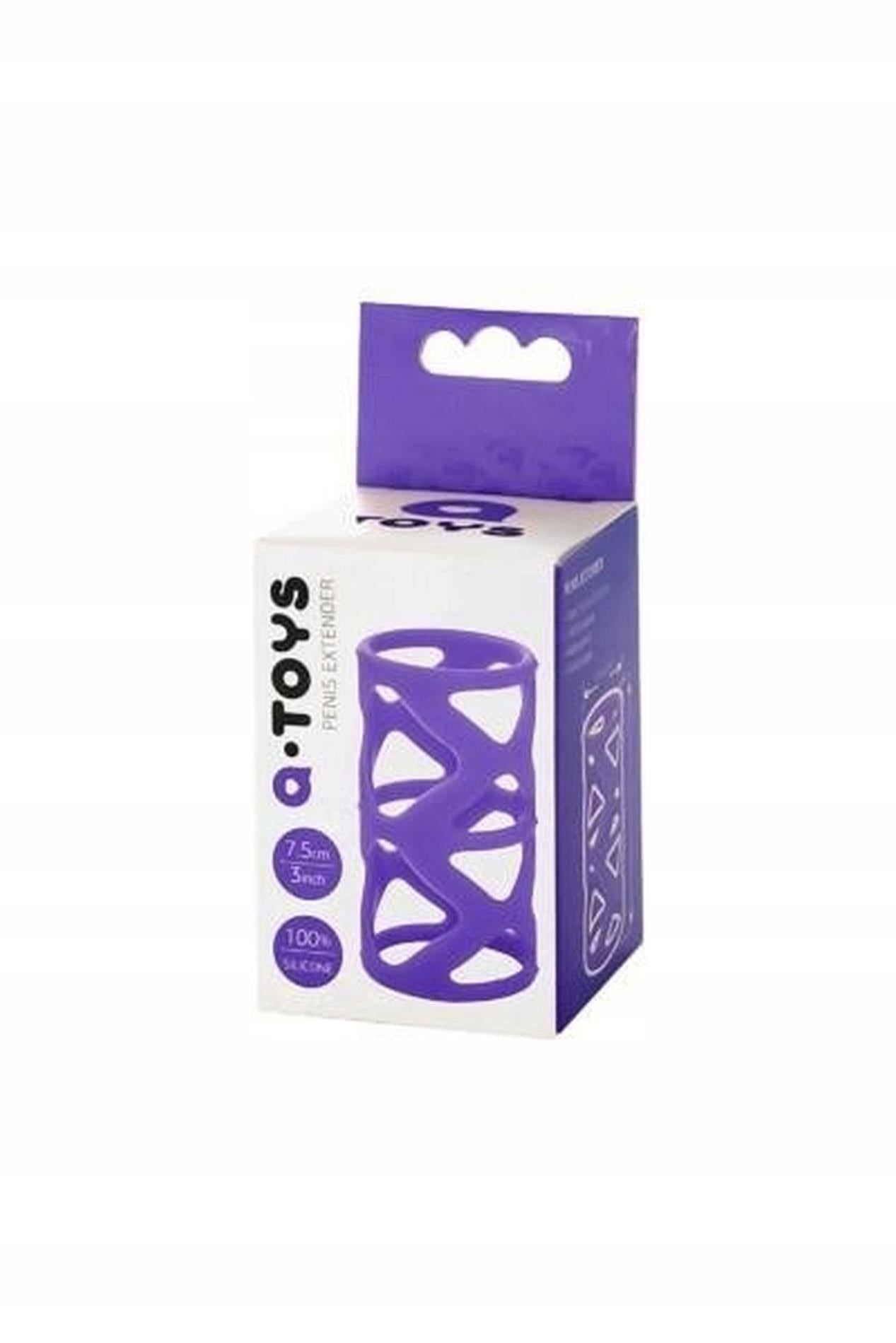 Manșon pentru penis A-Toys din silicon, violet, 7,5 cm