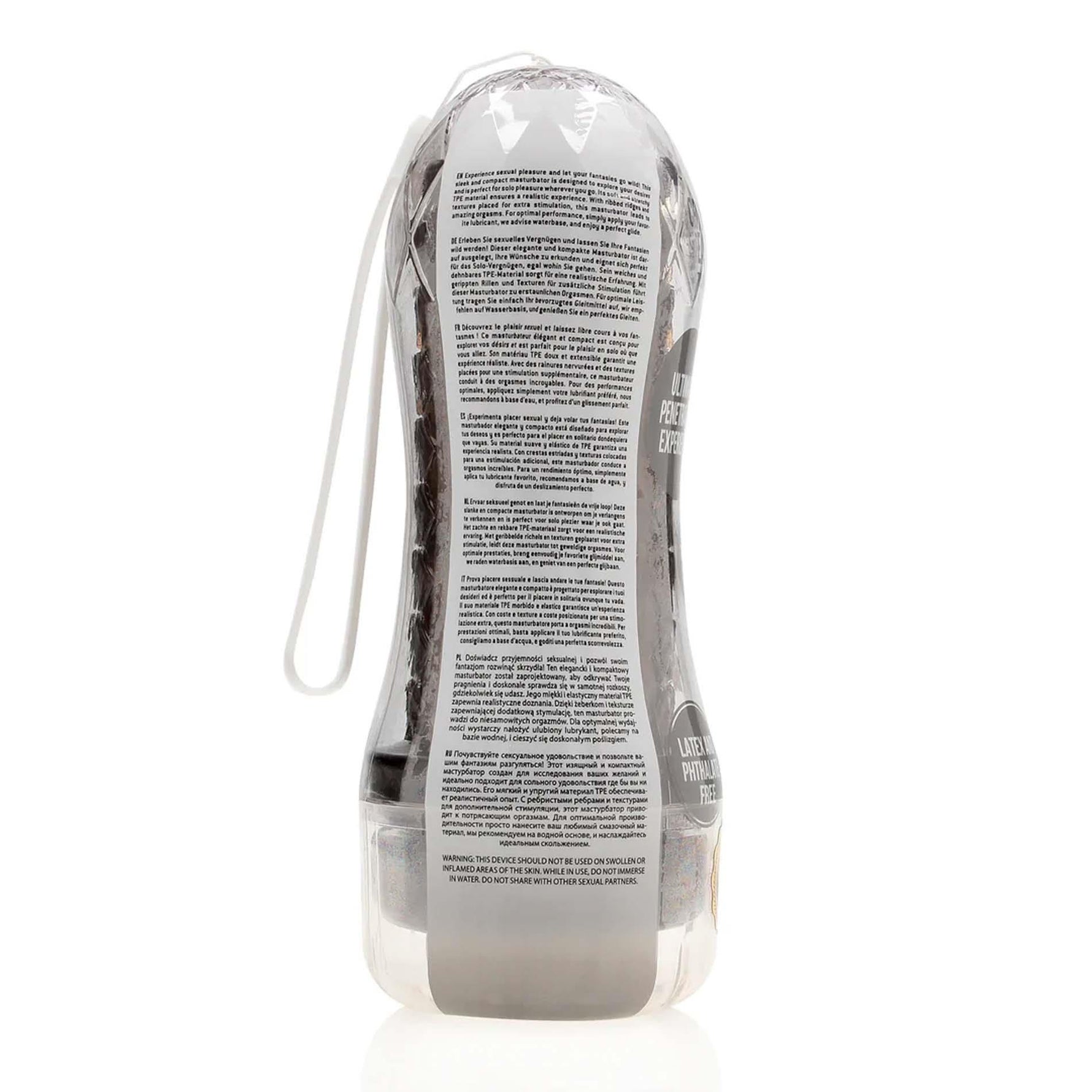 Masturbator texturat RealRock TPE Negru 21 cm