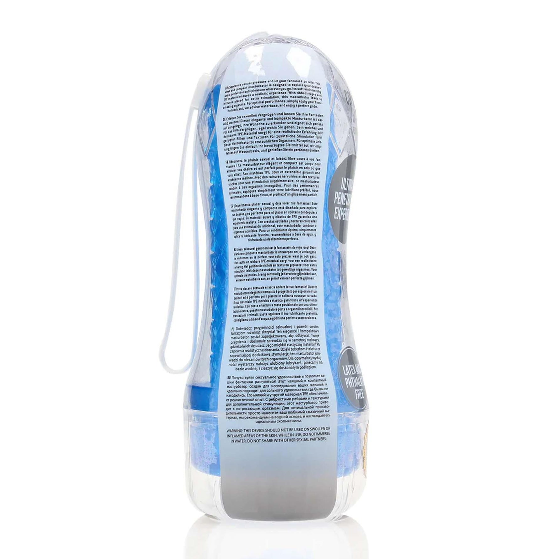 Masturbator texturat RealRock albastru 21 cm