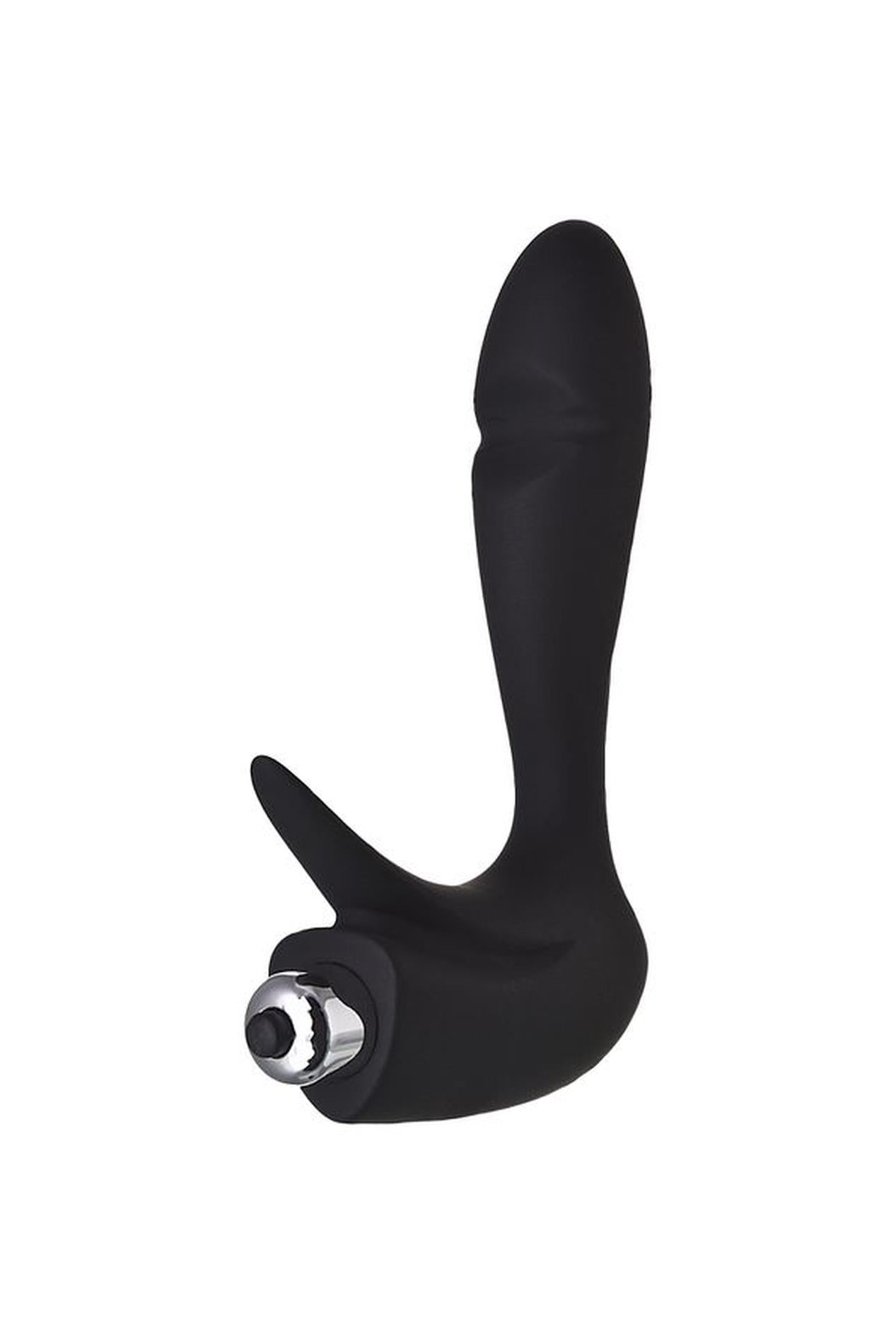Masaj prostată Erotist din silicon negru 14 cm